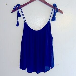 Vibrant Cobalt Blue Beach Tank Top Size M